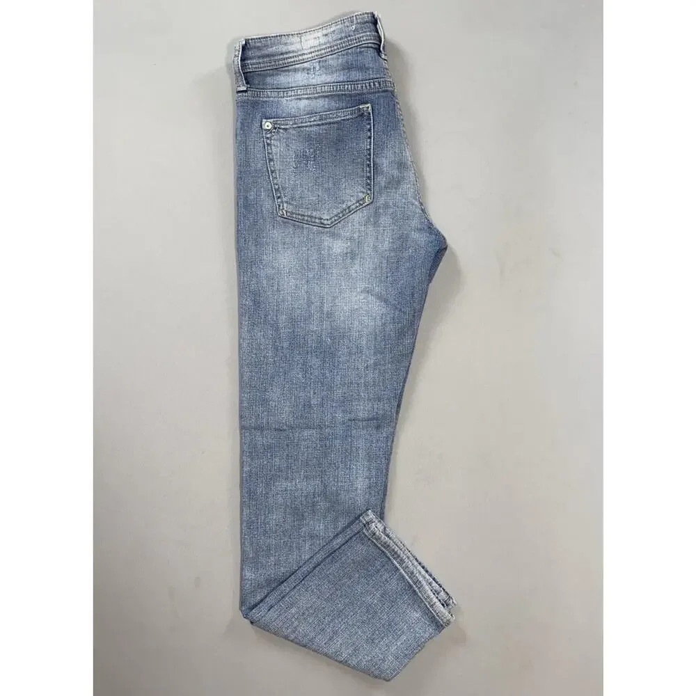 Pilcro and the Letterpress 'Slim Boyfriend' Patched Stretch Denim Jeans. 28, GUC